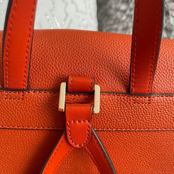 EUC Orange & Gold MK Michael Kors Pebble Leather Backpack! - Picture 3 of 6